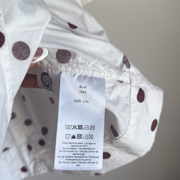 GANNI Polka-Dot Poplin Wrap Shirt L/XL - Picture 9 of 14
